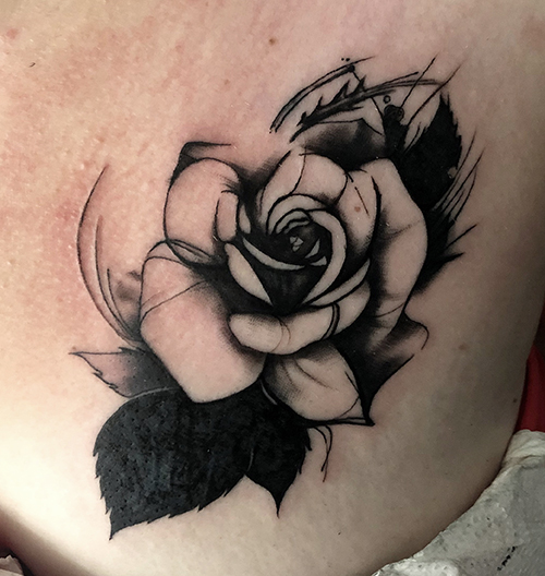 Rose New School Tattoo – Izabella Benauer Tattoo